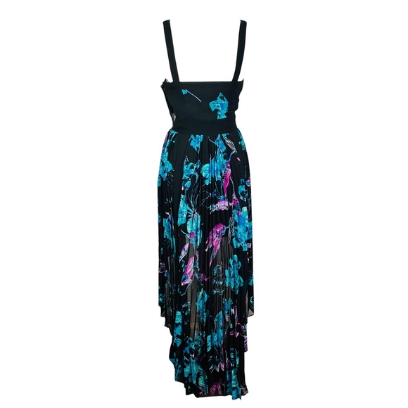 Bebe Black Floral Print High/Low Dress - Picture 5 of 10
